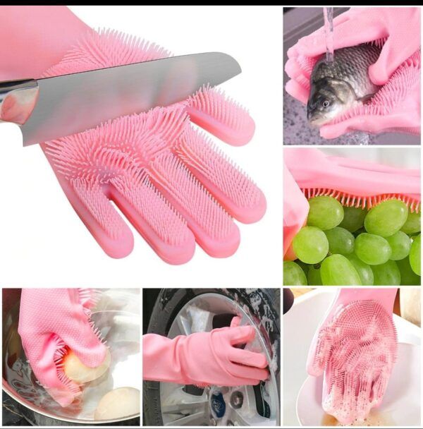 Silicone gloves| Scrubber Gloves Random Colours - Image 2