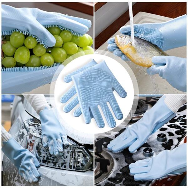 Silicone gloves| Scrubber Gloves Random Colours