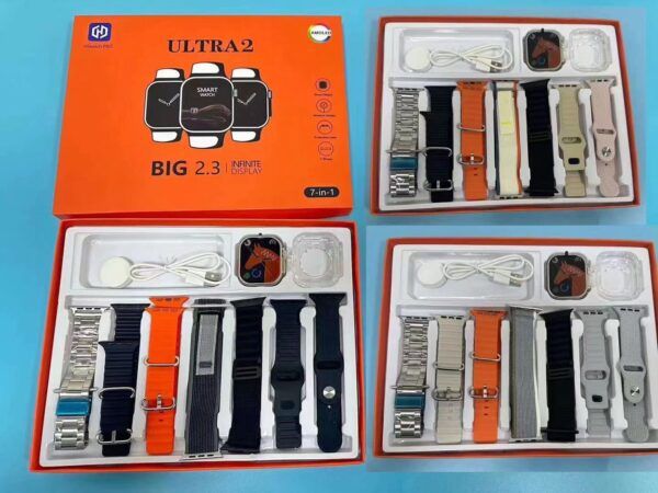 Smart Watch Ultra 2 7 in 1 Straps Big 2.3 Infinite Amoled Display - Image 3