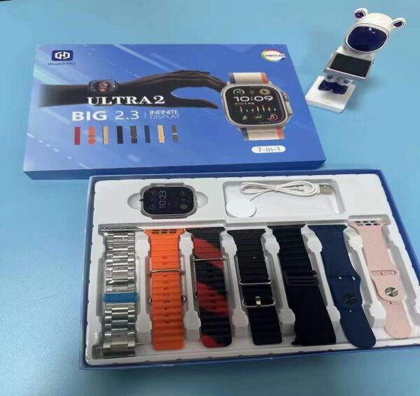 Smart Watch Ultra 2 7 in 1 Straps Big 2.3 Infinite Amoled Display - Image 2